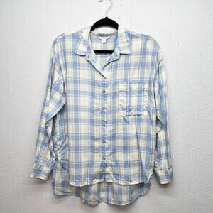 Ostin Plaid Womens Button Front Shirt Small Oversized Western Cowgirl Rodeo Chic